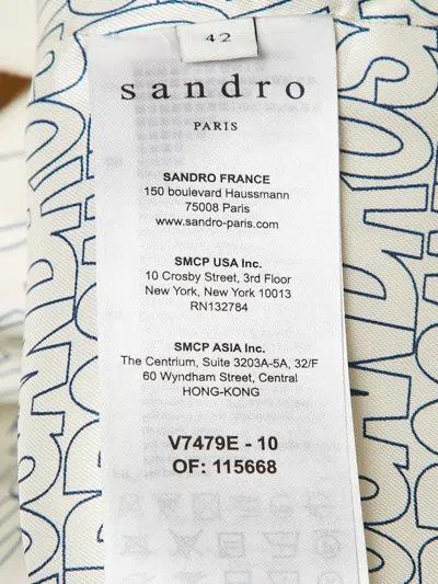 Pre-owned Sandro Striped Double-breasted Blazer In Neutral