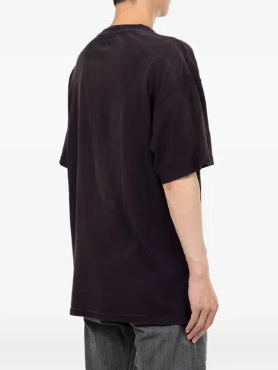 Kamiya Wolf-print Distressed T-shirt In Black
