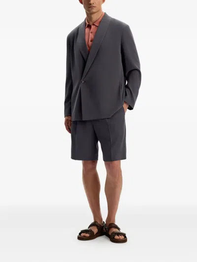 12 Storeez Shawl-collar Button Blazer In Gray