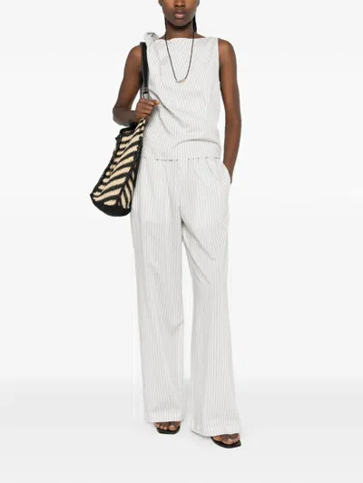 Rohe Stripe-pattern Trousers In White
