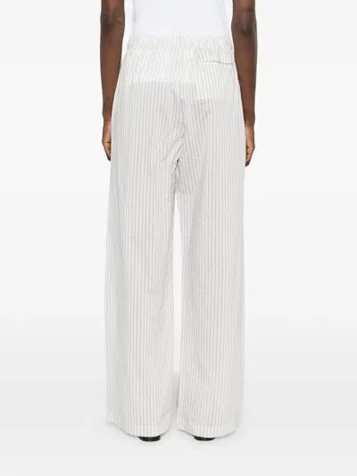 Rohe Stripe-pattern Trousers In White