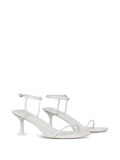 12 Storeez Ankle-strap Leather Sandals In White
