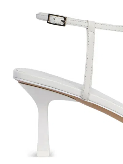 12 Storeez Ankle-strap Leather Sandals In White