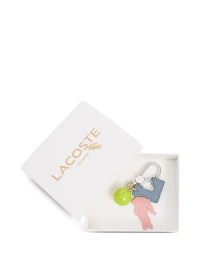 Lacoste Ball Logo Charm Keyring In Multi