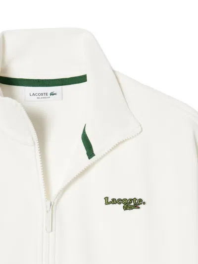 Lacoste Embroidered-logo Jacket In White