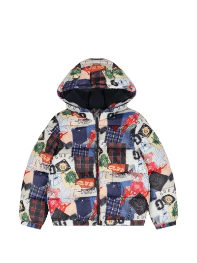 Guess Patchwork Hooded Jacket In Multi