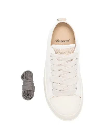 Represent Logo-embossed Sneakers In White