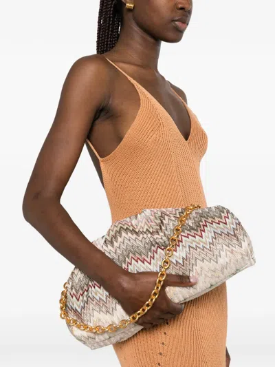 Missoni Raschel Zig-zag Pattern Clutch Bag In Multi