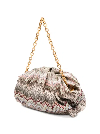 Missoni Raschel Zig-zag Pattern Clutch Bag In Multi
