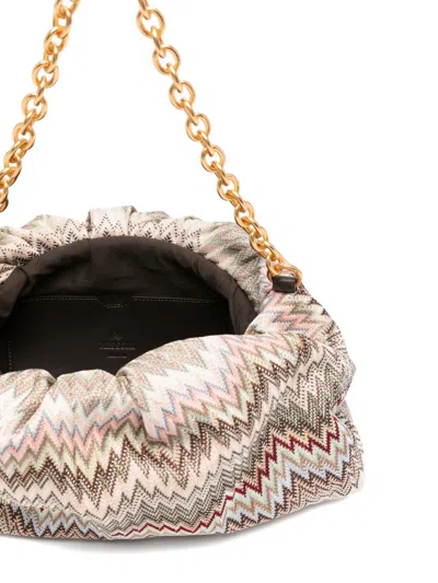 Missoni Raschel Zig-zag Pattern Clutch Bag In Multi
