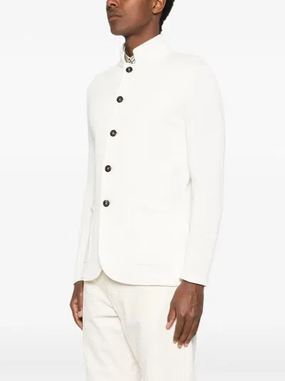 Eleventy Button Pockets Jacket In White