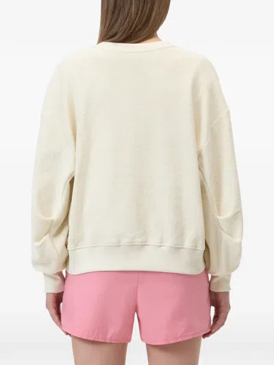 Closed Textured Cotton Crew Neck Relaxed Sweatshirt In Neutral