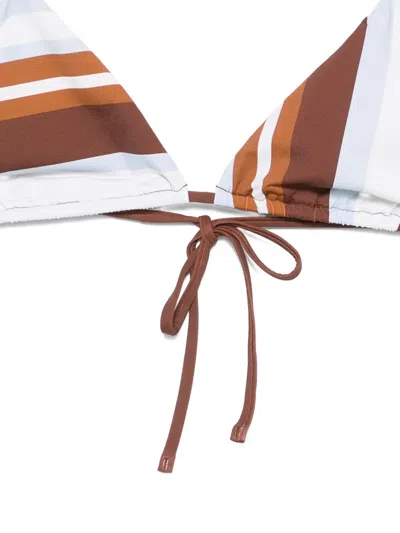 Sir Marais Striped-pattern Bikini Top In Brown