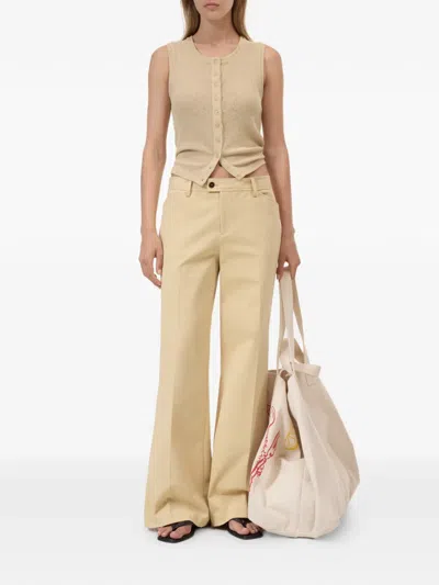 Closed Flye Flap-pocket Trousers In Brown