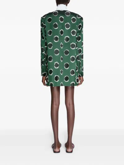 Dries Van Noten Polka Dot-pattern Oversized Blazer In Green