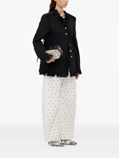 Msgm Stud-detail Jeans In White