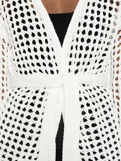 Max Mara Mxpgelo Openwork Cardigan In White