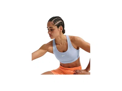 Nike Swoosh Medium Support Bra In Blue