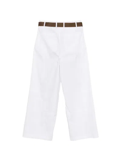 Plan C Belt Trousers In White