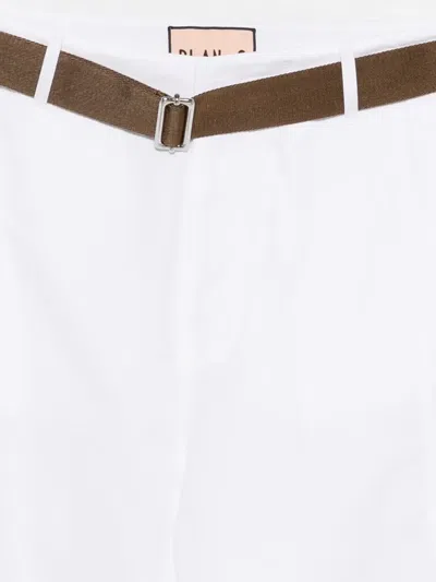 Plan C Belt Trousers In White
