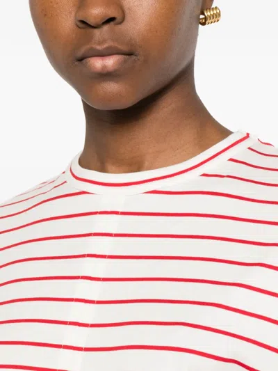 Plan C Striped Cotton Jersey T-shirt In White
