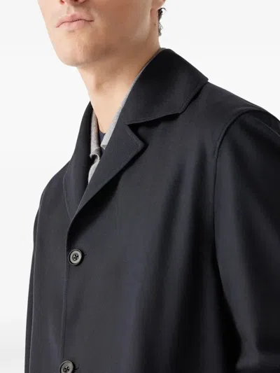 Corneliani Button Virgin Wool Overshirt In Blue