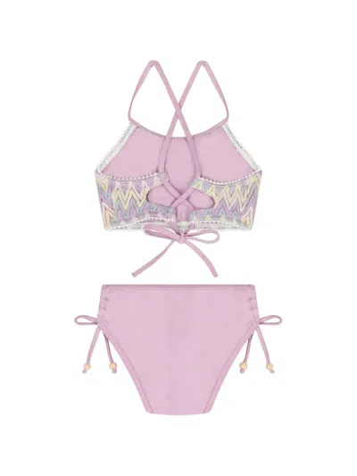 Nessi Byrd Zig-zag-patterned Bikini In Purple