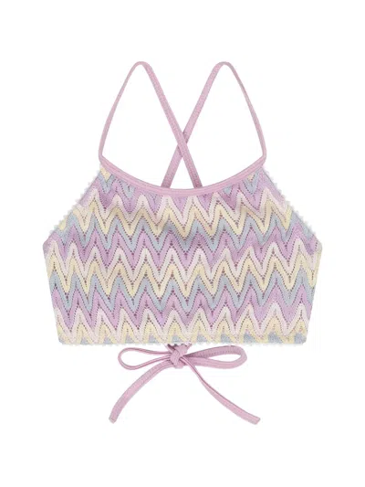 Nessi Byrd Zig-zag-patterned Bikini In Purple
