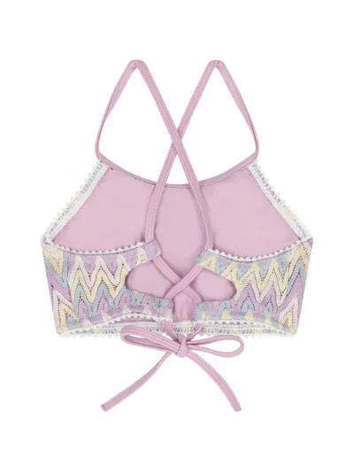 Nessi Byrd Zig-zag-patterned Bikini In Purple