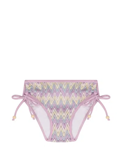Nessi Byrd Zig-zag-patterned Bikini In Purple