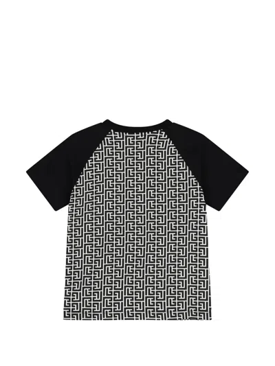 Balmain Patterned Short-sleeve T-shirt In Black