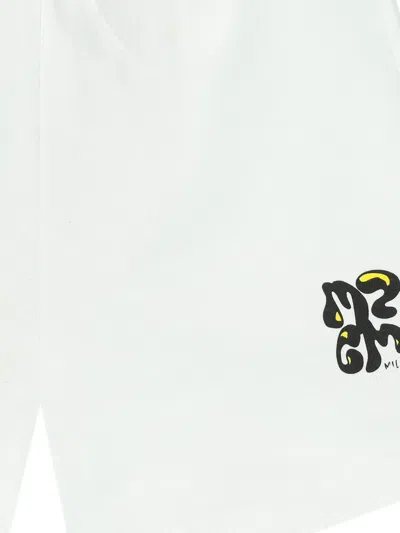 Msgm Graphic Shorts In White