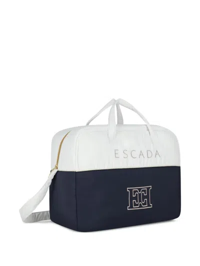Escada Embroidered Two-tone Changing Bag In White