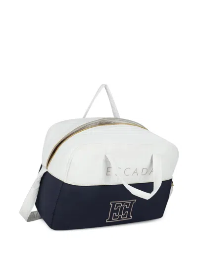 Escada Embroidered Two-tone Changing Bag In White