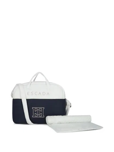 Escada Embroidered Two-tone Changing Bag In White