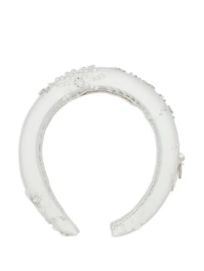 Escada Beaded Lace Headband In Pattern