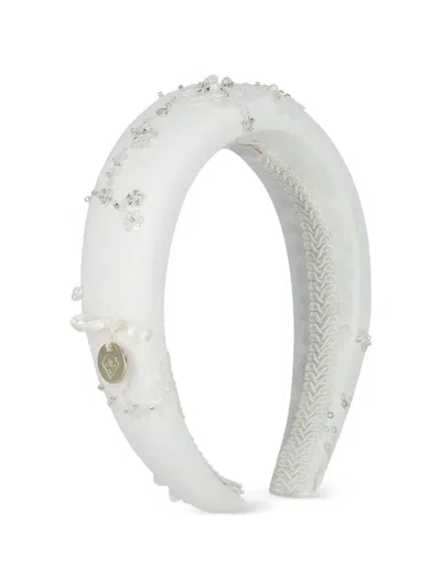 Escada Beaded Lace Headband In Pattern