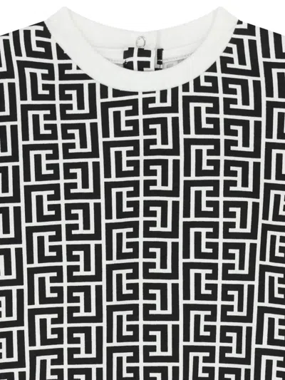 Balmain Monogram Jumpsuit In Black