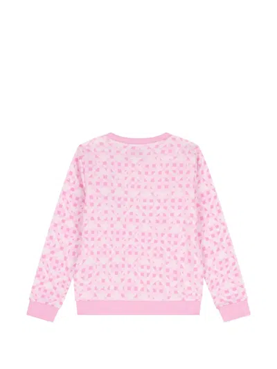 Guess Geometric-pattern Sweatshirt In Pink