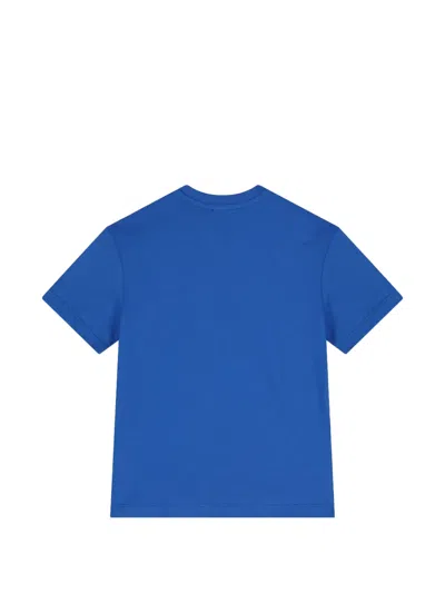 Msgm Logo-patch T-shirt In Blue