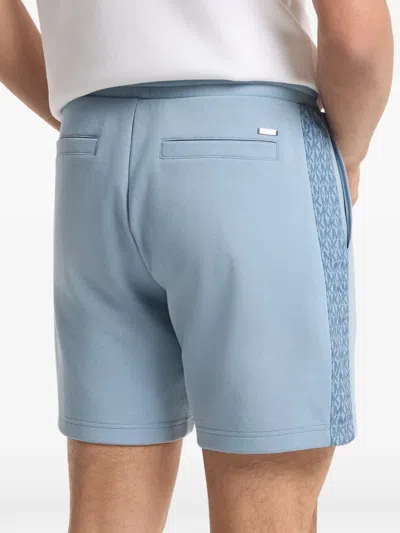 Michael Kors Drawstring Side-pattern Shorts In Blue
