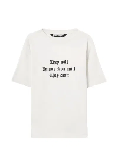 Palm Angels Statement Print T-shirt In White