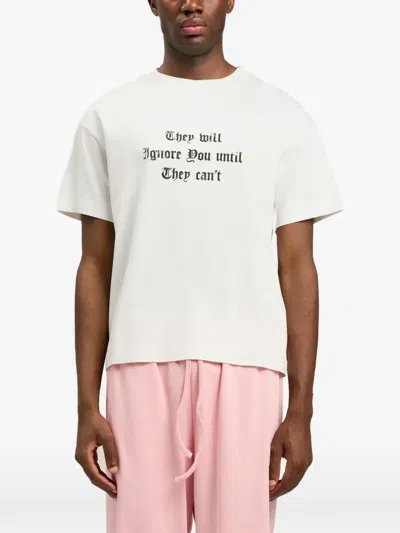 Palm Angels Statement Print T-shirt In White