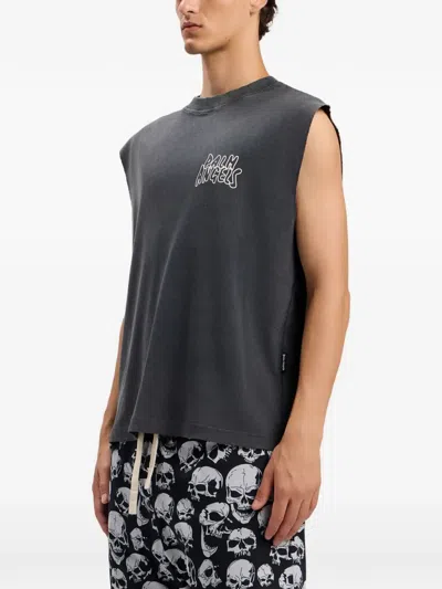 Palm Angels Distressed-detail Tank Top In Brown
