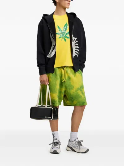 Palm Angels Palm Leaf Graphic T-shirt In Yellow