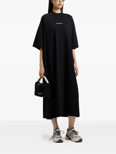 Palm Angels Milan La T-shirt Midi Dress In Black