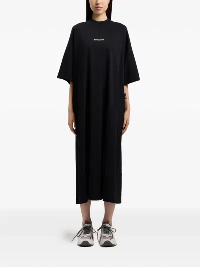 Palm Angels Milan La T-shirt Midi Dress In Black