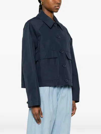 Ottod'ame Buttoned Flap-pocket Jacket In Blue