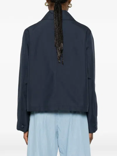 Ottod'ame Buttoned Flap-pocket Jacket In Blue