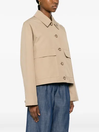 Ottod'ame Patch-pocket Buttoned Jacket In Brown